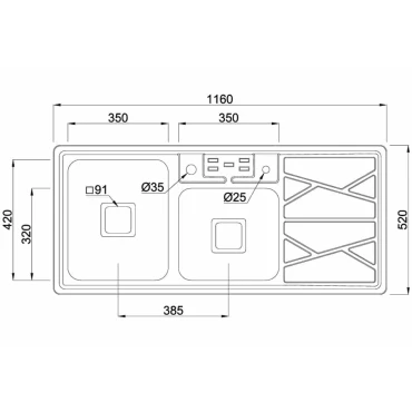 سینک ظرفشویی استیل کن 8041S-45