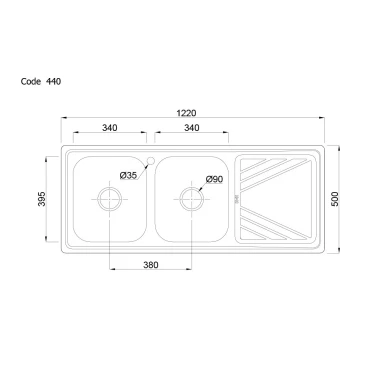 سینک استیل 440