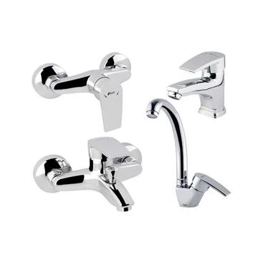 ست 4 تکه شیرآلات شودر مدل اطلس کروم