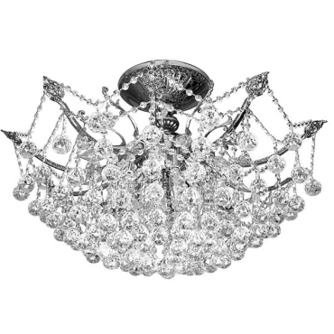 لوستر سقفی کریستالی چشمه نور 15 شعله کد H2646/10C کروم