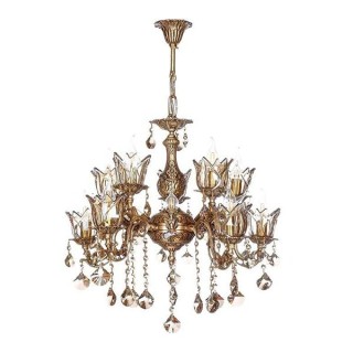 لوستر برنزی چشمه نور 15 شعله کد 2731 