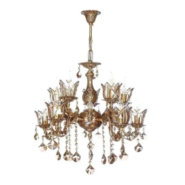 لوستر برنزی چشمه نور 15 شعله کد 2731 