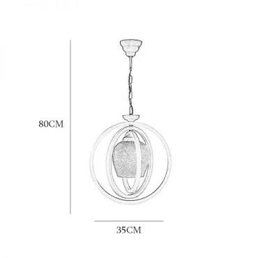 لوستر تک شعله سقفی چشمه نور کد G512/1H - WT