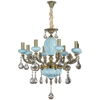 لوستر 6 شعله چشمه نور کد C3328.6-B-BO (آبی)