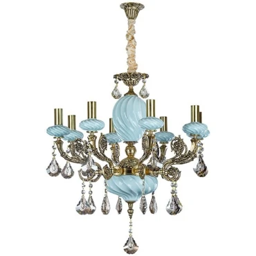 لوستر 6 شعله چشمه نور کد C3328.6-B-BO (آبی)