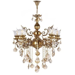 لوستر برنزی چشمه نور 5 شعله کد 2501