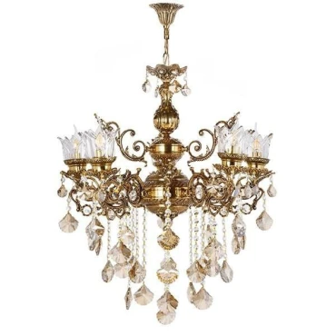 لوستر برنزی چشمه نور 5 شعله کد 2501