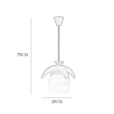 چراغ آویز چشمه نور 1 شعله کد G505 