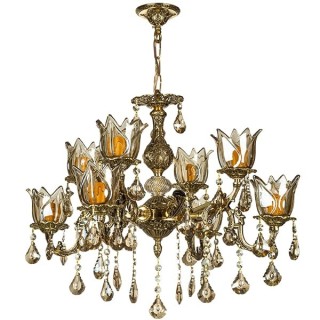 لوستر 12 شعله چشمه نور کد C2143/4+8-BO برنز