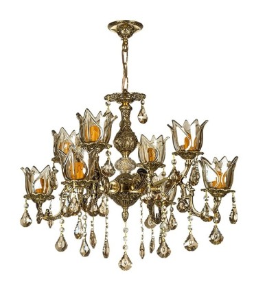 لوستر 12 شعله چشمه نور کد C2143/4+8-BO برنز