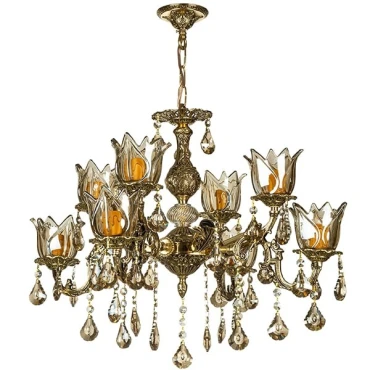 لوستر 12 شعله چشمه نور کد C2143/4+8-BO برنز