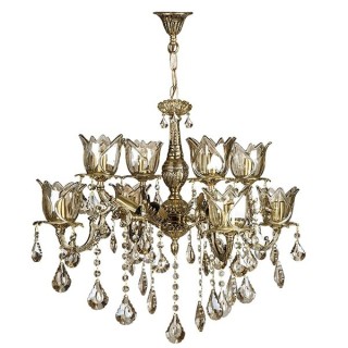 لوستر 12 شعله چشمه نور کد C2970/4+8-BO برنزی