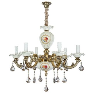 لوستر چشمه نور 6 شعله کد C3311.6-WT-BO (برنزی)