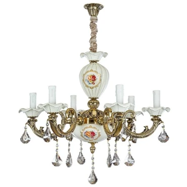 لوستر چشمه نور 6 شعله کد C3311.6-WT-BO (برنزی)