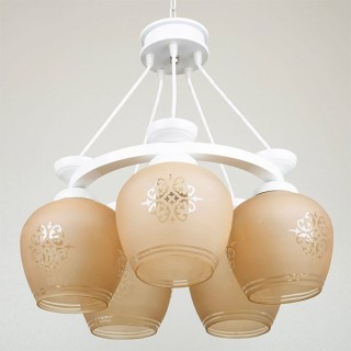 لوستر پنج شعله چشمه نور کد G561.5-WT (سفید)