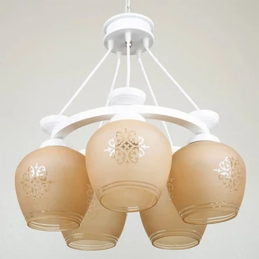 لوستر پنج شعله چشمه نور کد G561.5-WT (سفید)