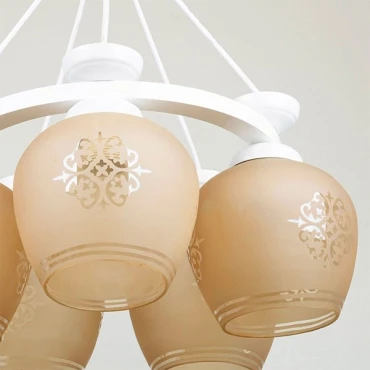 لوستر پنج شعله چشمه نور کد G561.5-WT (سفید)