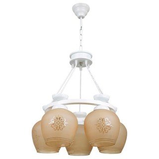 لوستر پنج شعله چشمه نور کد G561.5-WT (سفید)