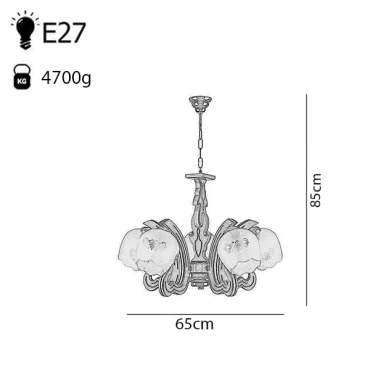 لوستر سقفی چشمه نور 5 شعله کدG502