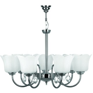 لوستر استیل چشمه نور 7 شعله کد 856 (کریستال دار)