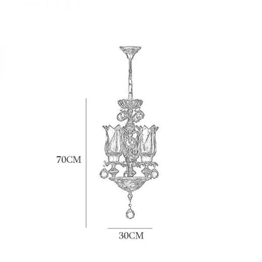 لوستر آویز چشمه نور 3 شعله کد C2736/3-A آنتیک