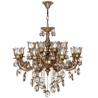 لوستر برنزی چشمه نور 16 شعله کد 2807