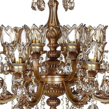 لوستر برنزی چشمه نور 16 شعله کد 2807