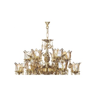 لوستر چشمه نور 16 شعله کد C2702/8-B برنزی