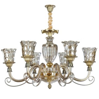 لوستر 6 شعله چشمه نور کد C3318.6-AO (دودی)