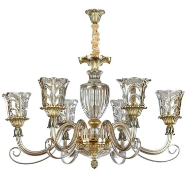 لوستر 6 شعله چشمه نور کد C3318.6-AO (دودی)