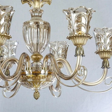 لوستر 6 شعله چشمه نور کد C3318.6-AO (دودی)