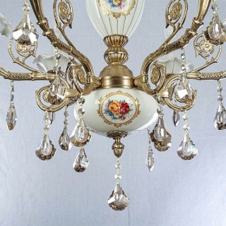 لوستر 6 شعله چشمه نور کد C3324/6-WT-AO آنتیک