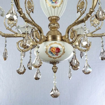 لوستر 6 شعله چشمه نور کد C3324/6-WT-AO آنتیک