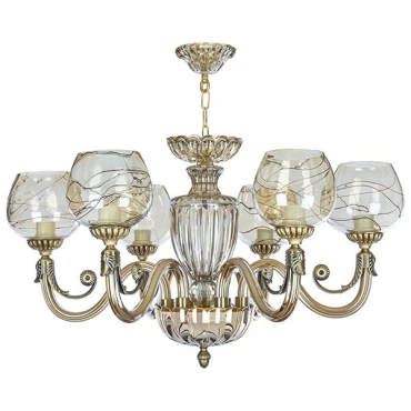 لوستر 6 شعله چشمه نور کد C3334/6-AO دودی