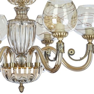 لوستر 6 شعله چشمه نور کد C3334/6-AO دودی