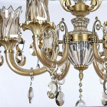 لوستر 9 شعله چشمه نور کد C3330/6+3-AO دودی