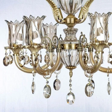 لوستر 9 شعله چشمه نور کد C3330/6+3-AO دودی