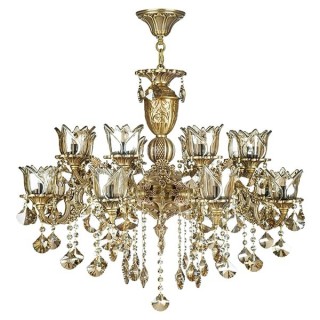 لوستر دایکاست 16 شعله چشمه نور کد S3515/8+8-AO آنتیک