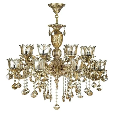 لوستر دایکاست 16 شعله چشمه نور کد S3515/8+8-AO آنتیک