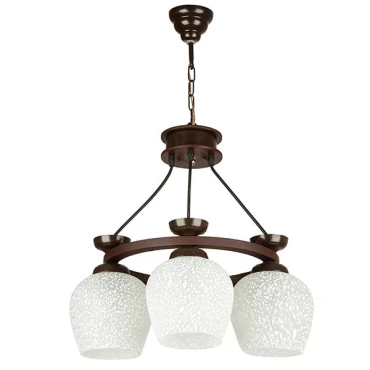 لوستر چوبی 3 شعله چشمه نور مدل G576/3BR قهوه ای