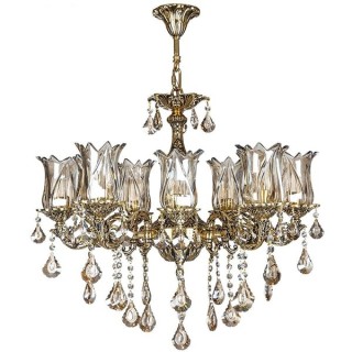 لوستر 10 شعله چشمه نور کد C2982/5+5-BO برنزی