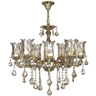 لوستر 10 شعله چشمه نور کد C2982/5+5-BO برنزی