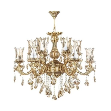 لوستر دایکاست 12 شعله چشمه نور کد S3574/6-A انتیک