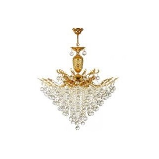 لوستر کریستالی چشمه نور 18 شعله کد H6646/12G طلایی