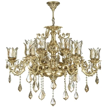 لوستر دایکاست 12 شعله چشمه نور کد M3419/6+6-AO آنتیک