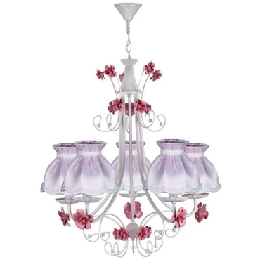 لوستر 5 شعله چشمه نور مدل A2211/5-PK صورتی