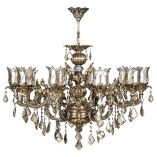 لوستر دایکاست 10 شعله چشمه نور مدل M3414/5-5-A آنتیک