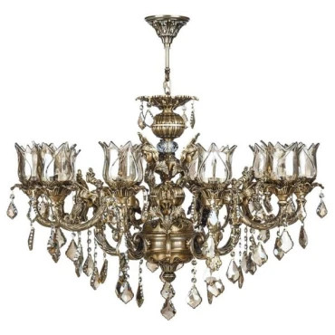 لوستر دایکاست 10 شعله چشمه نور مدل M3414/5-5-A آنتیک