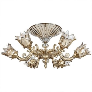 لوستر سقفی 6 شعله چشمه نور کد C2181/6A آنتیک