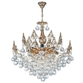 لوستر کریستالی 12 شعله چشمه نور کد H6645/8B برنزی